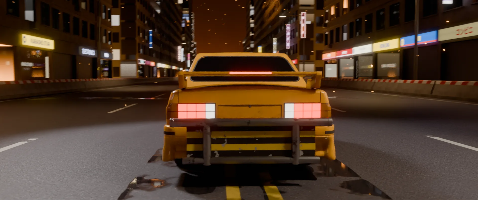 Rear armour on a yellow coupe